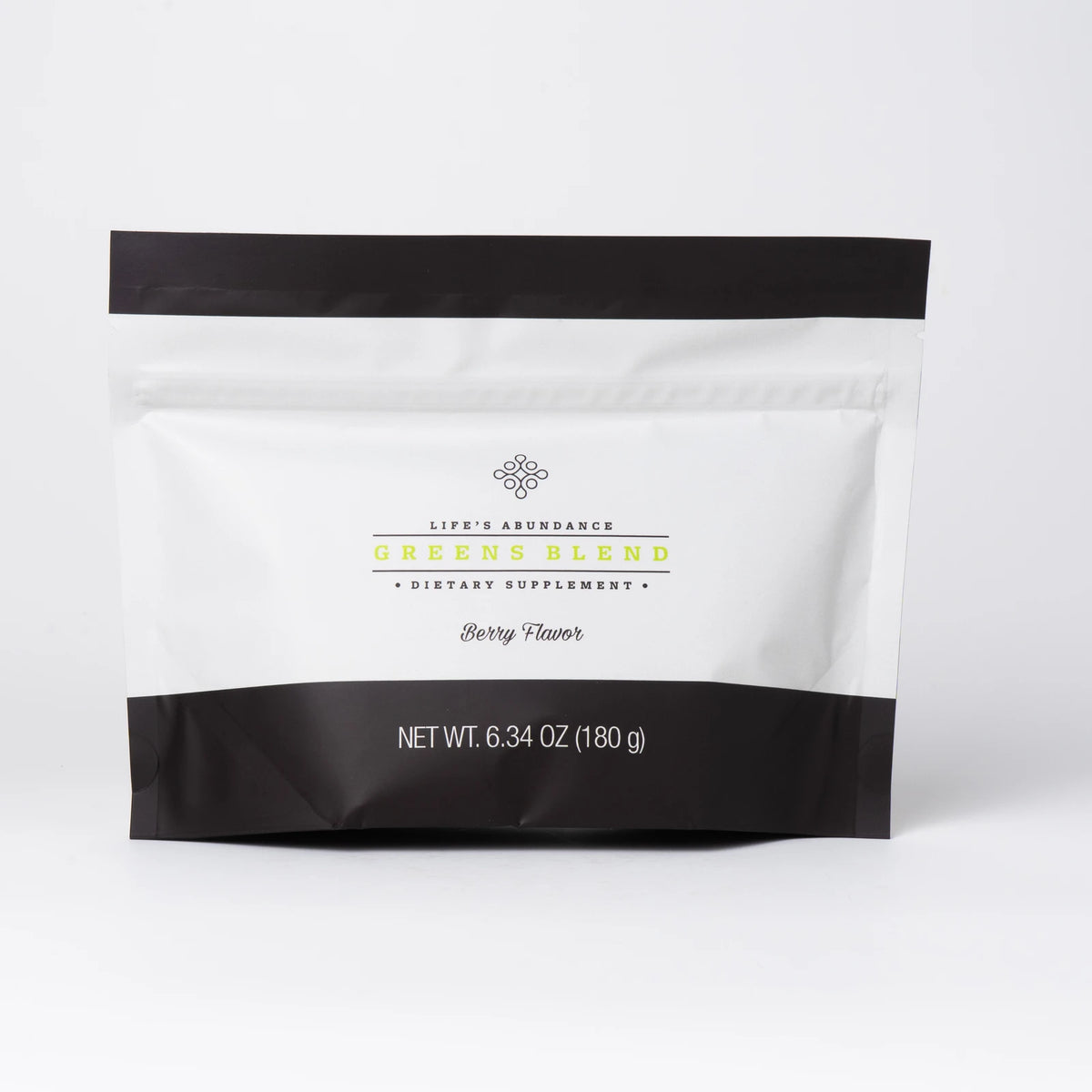 Greens Blend Berry Flavor pouch on a plain white background
